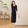 HR ZRX5658气质时尚潮流法式纯色连衣裙 商品缩略图3