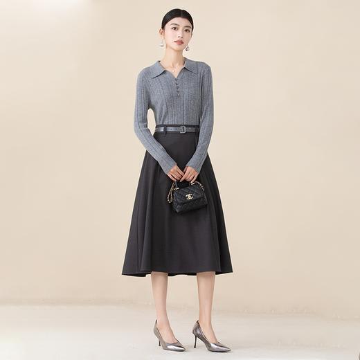 SQQ3BE033诗梦岩石灰赫本裙 商品图2