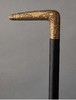 独角鹿西洋古董 1880-1910年代西班牙出品卷叶花卉纹主题托莱多钢镶嵌黄金杖柄装饰硬木杖身古董手杖 商品缩略图1