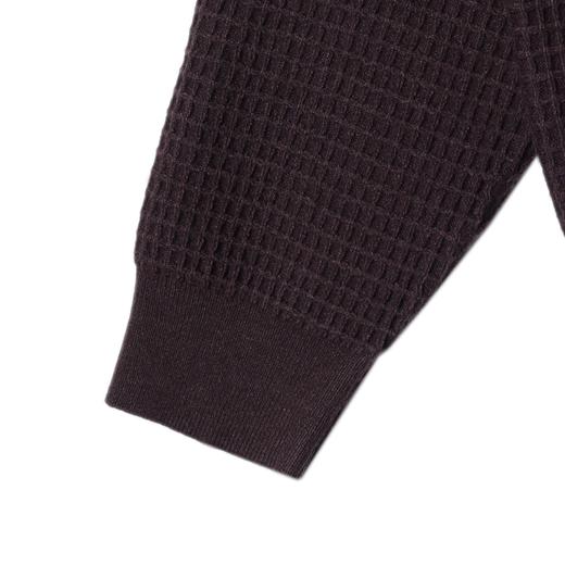 2001SDSA男士秋冬新款痞帅男装复古纯色格子半纽扣针织衫百搭宽松毛衣 商品图4