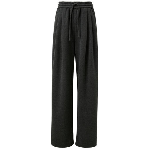 三彩2025冬季新款简约通勤休闲长裤松紧腰阔腿裤宽松垂感显瘦M 商品图4