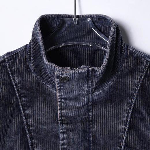 J59201SDSA男士秋冬新款痞帅男装做旧竖纹立领拉链夹克百搭时尚休闲外套 商品图2