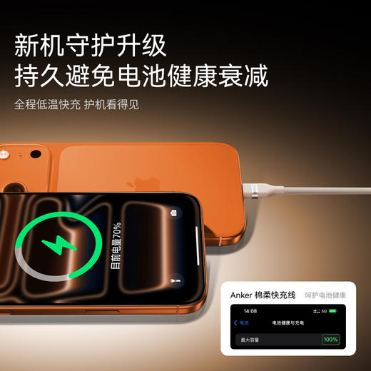 【热销】Anker安克 240W大功率双Type-C快充数据线适配苹果17 手机笔记本电脑快充 A82E2 商品图3