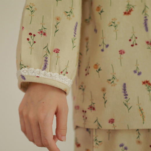 2025秋新款！纯棉磨毛撞色边睡衣套装 套头式全棉环保印染可外穿家居服套装秋冬 商品图1