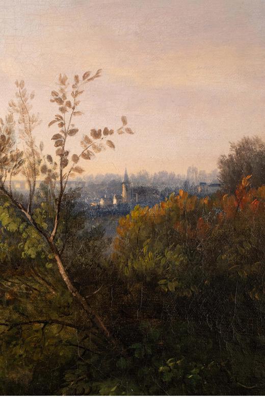 独角鹿西洋古董 法国画家François Edme Ricois签名创作风景主题布面油画客厅装饰画《马雷-马尔利》与《圣日耳曼昂莱台地》 商品图3
