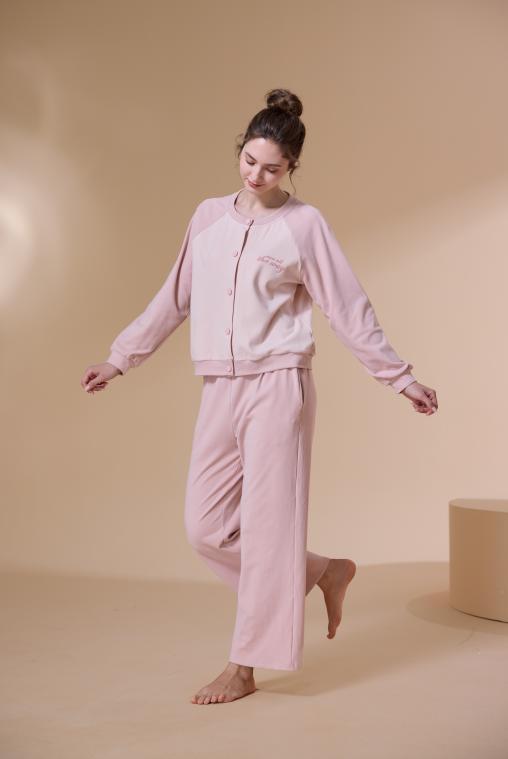 【第二件 0 元｜ 满2件 5 折】【秀黛】男款/女款撞色开衫套装男士/女士春秋长袖睡衣家居服S3550019TS3551022T【门店同款】 商品图8