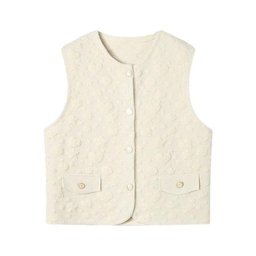 SC21-9708-168短款气质小香风马夹女2025秋季新款通勤金属扣开衫女针织衫潮马甲 商品图4