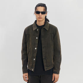 CHINISM赤尘 纯棉翻领牛仔外套男秋季新款水洗做旧复古休闲夹克