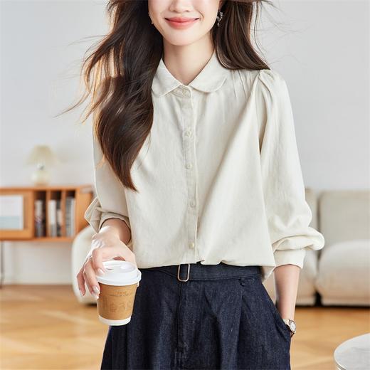馥迦复古软糯舒适灯芯绒纯棉衬衫 商品图7