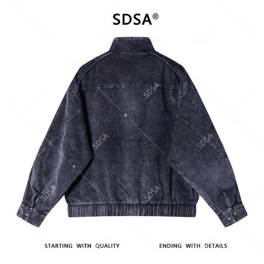 J59201SDSA男士秋冬新款痞帅男装做旧竖纹立领拉链夹克百搭时尚休闲外套 商品图5