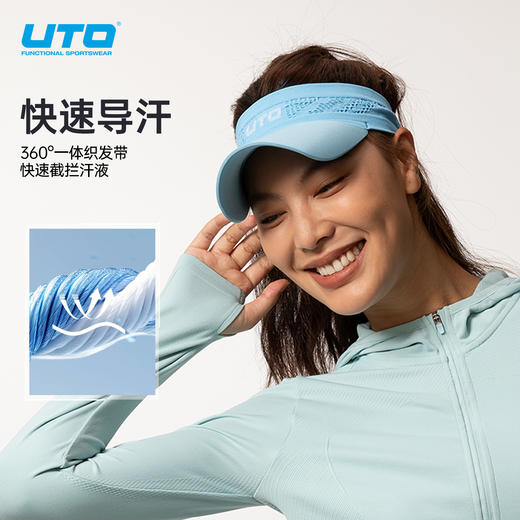UTO/悠途户外追风跑步发带折叠帽吸湿速干高弹易收纳长帽檐空顶帽 商品图3