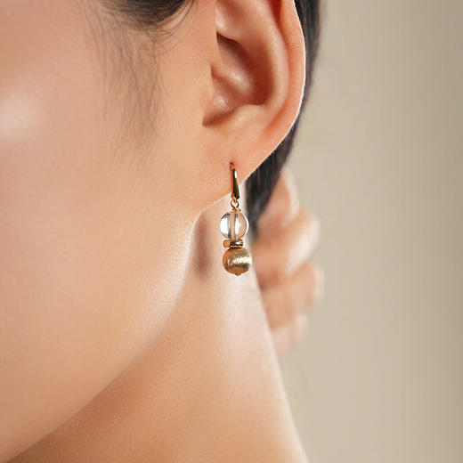 【秋季上新】Garden of Eden 伊甸园系列 | 果壳晶石双珠耳环 商品图2