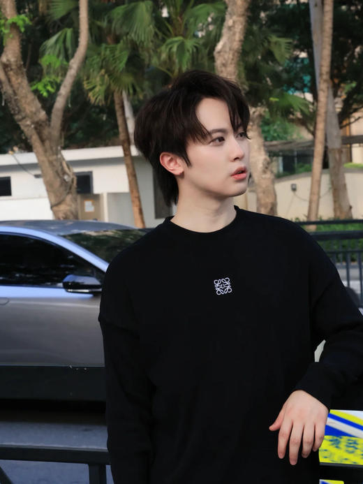 男女同款新款秋冬老罗圆领螺纹直筒打底T卫衣 商品图11