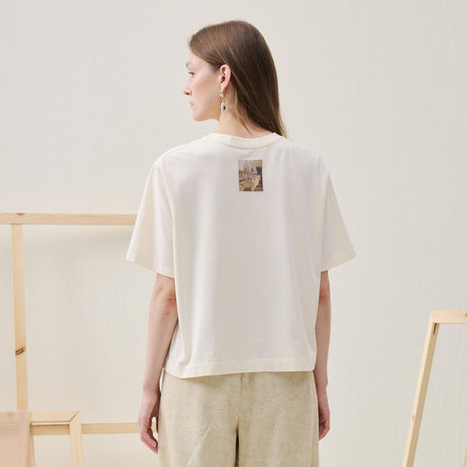 谜底主题印花T恤短袖2025年冬季新品亲肤舒适艺术印花女254MT1609 商品图2