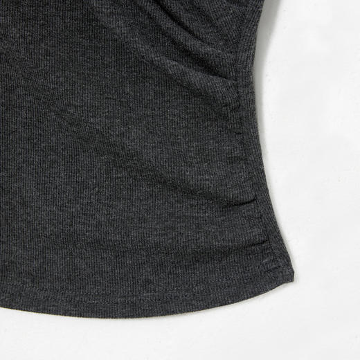 西遇法式气质V领长袖针织T恤女秋季新款交叉收腰显瘦内搭上衣H0055173 商品图5