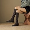 【预售7天】时尚气质尖头粗跟长筒靴，弹力瘦瘦靴绒面显瘦高筒长靴子HB&8889-1 商品缩略图4