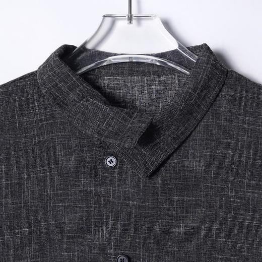 23139SDSA男士秋冬新款痞帅男装简约撞色不规则翻领长袖衬衫百搭衬衣 商品图2