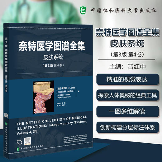 奈特医学图谱全集 皮肤系统(第3版第4卷)晋红中 主编 精准的视觉表达探索人体奥秘的经典工具9787567925786中国协和医科大学出版社 商品图0