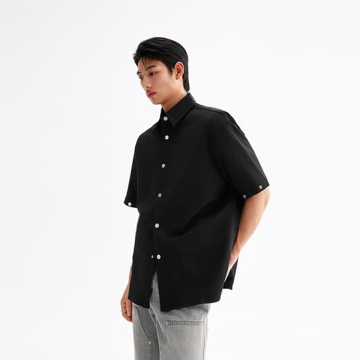 【防晒UPF50】CHINISM赤尘 防晒短袖衬衫男夏季休闲轻薄半袖衬衣 商品图2