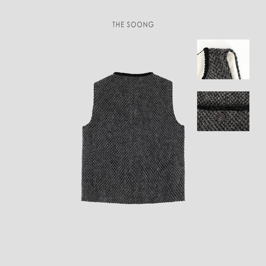 THESOONG|精裁羊毛手工编织颗粒花边马甲外套HWMJ7649 商品图3