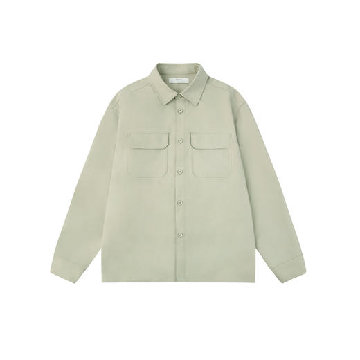 CHINISM CH纯色简约梭织长袖翻领衬衫男美式水洗潮牌休闲衬衣外套 商品图4