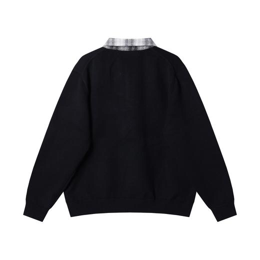 SDSA男士秋冬新款痞帅男装韩版拼接polo领针织衫复古百搭时尚毛衣 商品图5