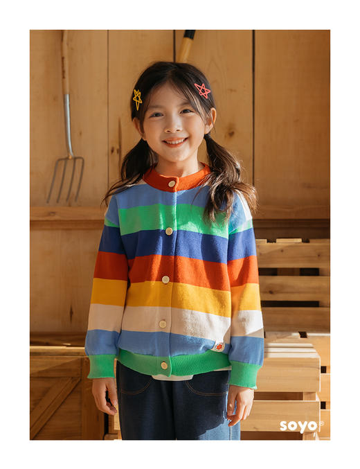 soyo舍予良仓柔软不扎百搭彩虹毛衣开衫 商品图10