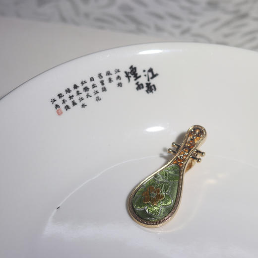 【宋锦琵琶发夹】敦煌小众非遗宋锦发夹 百搭古风汉服旗袍配饰 新中式国风头饰 商品图5