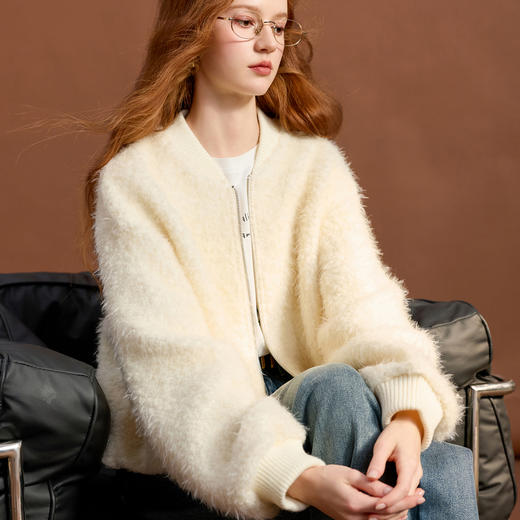 【绵羊毛】三彩2025冬季新款休闲毛呢外套毛绒单面呢宽松M 商品图3