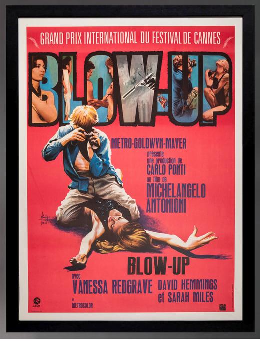 独角鹿西洋古董 1967年法国出品Georges Kerfyser设计Michelangelo Antonioni执导英美意大利联合制作电影《放大》收藏级原版海报 商品图0