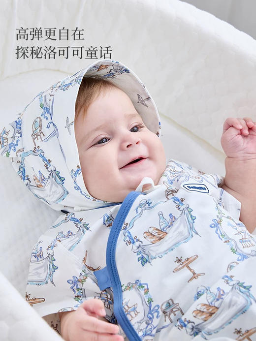 Domiamia 婴幼儿针织短袖斜开包屁衣 商品图2