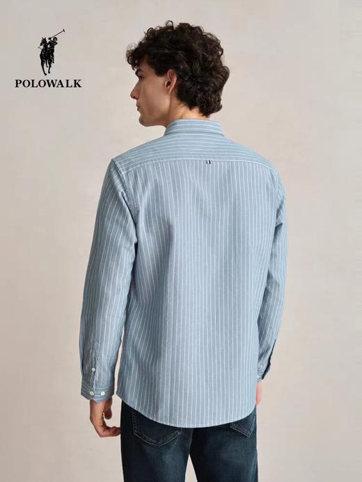 XXM POLOWALK长袖衬衫男士秋冬新款条纹纯棉时尚休闲商务衬衣内搭上衣 商品图1