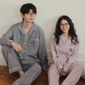 2025秋新款！情侣款纯棉磨毛家居服套装 全棉长袖男士秋季可外出新款情侣睡衣冬天
