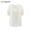 会员福利【天丝+重工刺绣】拉夏贝尔/La Chapelle圆领系带刺绣花朵短袖衬衫2025夏季新款上衣 商品缩略图0