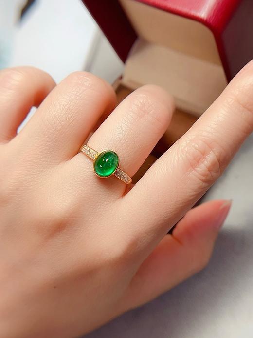 1.1ct蛋面祖母绿戒指 商品图4