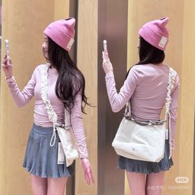 三色露露单肩包，全新lulu Convertible 女士多功能褶皱尼龙单肩斜挎包 手提包   尺寸：30*11*23  6.5L