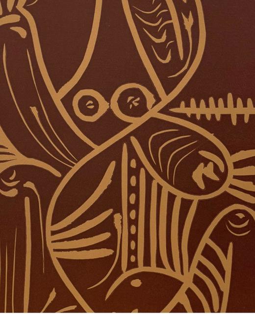 独角鹿西洋古董 1962年西班牙艺术大师签名创作出品限量麻胶版画作品《日光》 商品图5