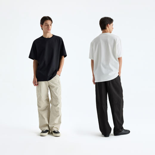 CHINISM赤尘 240g重磅白色短袖T恤男2025夏季微阔版男士纯色半袖 商品图4