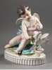 独角鹿西洋古董 19世纪法国著名瓷器工坊Locré出品爱神小天使主题描金彩绘瓷偶一对 商品缩略图5