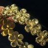 古&法金V金镀真金溜金工艺金色复古花朵手镯 商品缩略图6