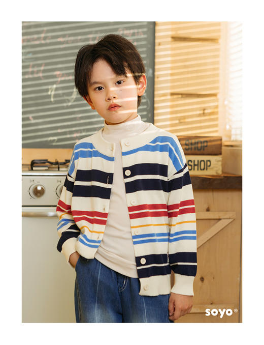 soyo舍予良仓柔软不扎百搭彩虹毛衣开衫 商品图12