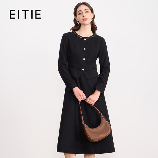 【温柔气质香风】EITIE爱特爱精致千金假两件连衣裙2025秋冬新款D2507909 商品图0