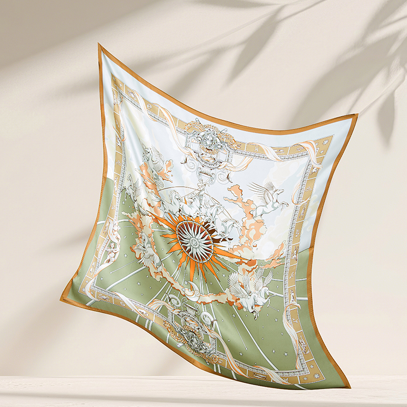 高端真丝素绉缎方巾 GD0009