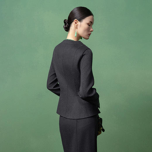 【林栖设计小店】金风玉露系列绵羊毛双面呢外套修身2025秋冬新款上衣女1954058 商品图6