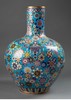 独角鹿西洋古董 19世纪末20世纪初中国出品鱼跃繁花纹景泰蓝天球瓶一对 商品缩略图0