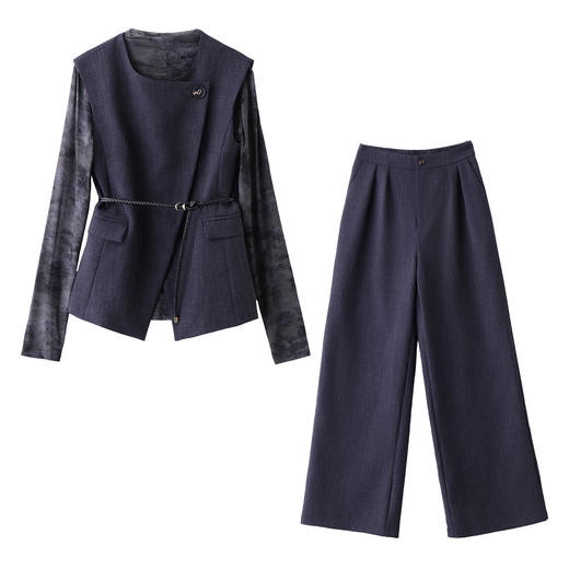 HR SNX3173韩版拼接设计感小香风套装 商品图4