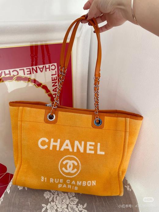 香家橘色帆布沙滩包 商品图4