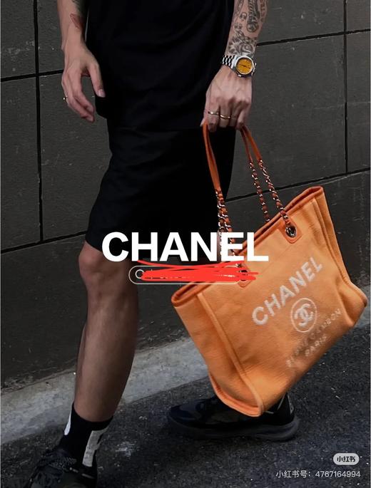 香家橘色帆布沙滩包 商品图3