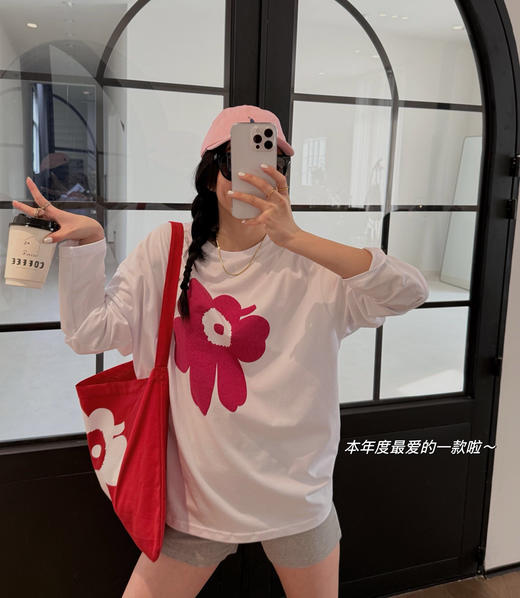 彩色花朵长袖T恤 商品图2