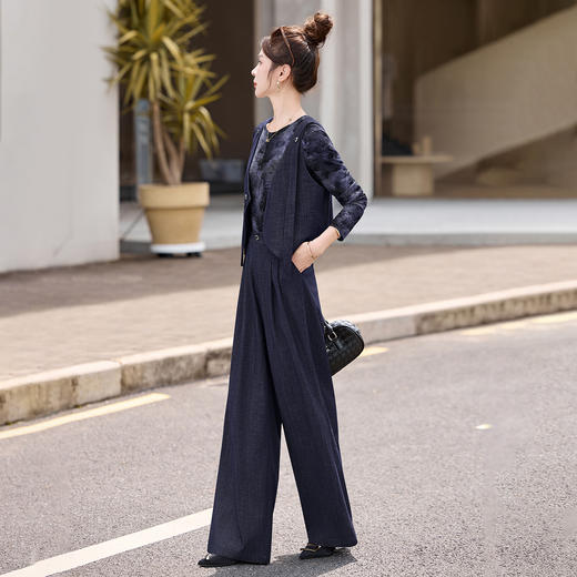 HR SNX3168韩版拼接钉珠设计感小香风套装 商品图7